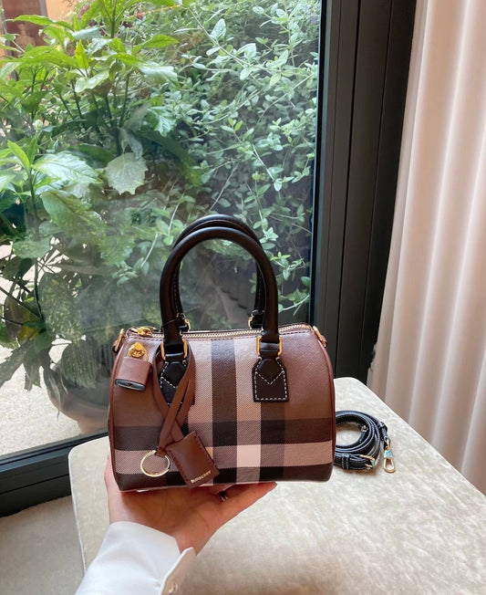 Cuero | mini check padlock tote bag