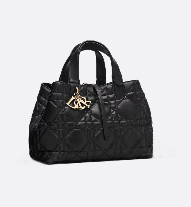 Cuero | Medium Toujours Bag Black Macrocannage Calfskin
