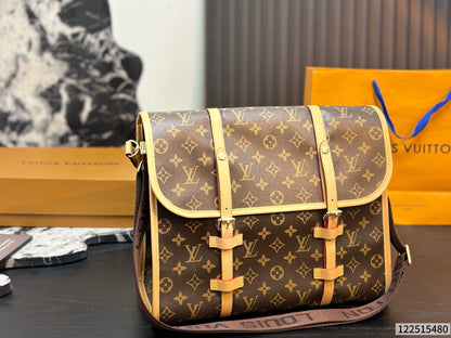 Cuero | Signature Monogram Buckle Flap Messenger Bag - Brown Monogram
