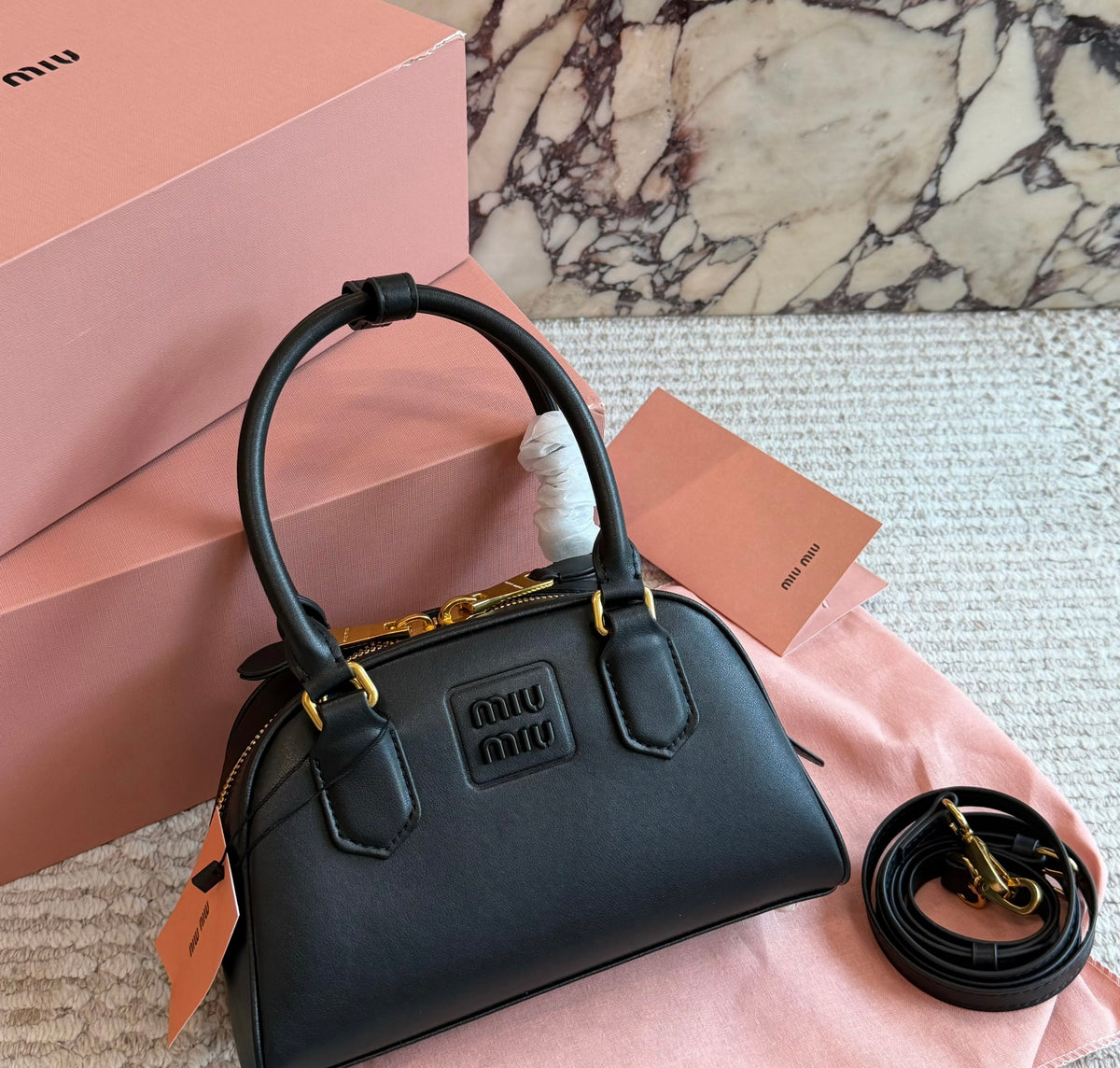 Cuero | Embossed Logo Mini Dome Bag
