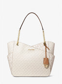 MICHAEL KORS JET SET TRAVEL LARGE X CHAIN MK SIGNATURE SHOULDER TOTE BAG