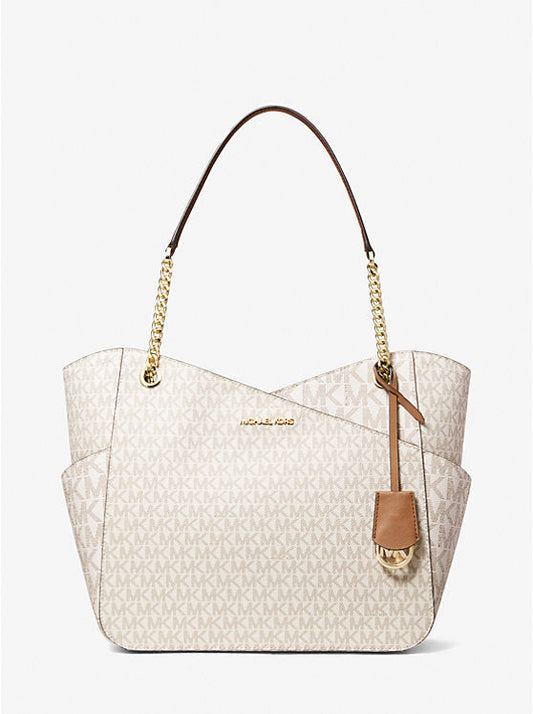 Cuero | JET SET TRAVEL LARGE X CHAIN MK SIGNATURE SHOULDER TOTE BAG