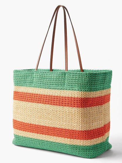 Cuero | Logo-embroidered Straw Tote Bag