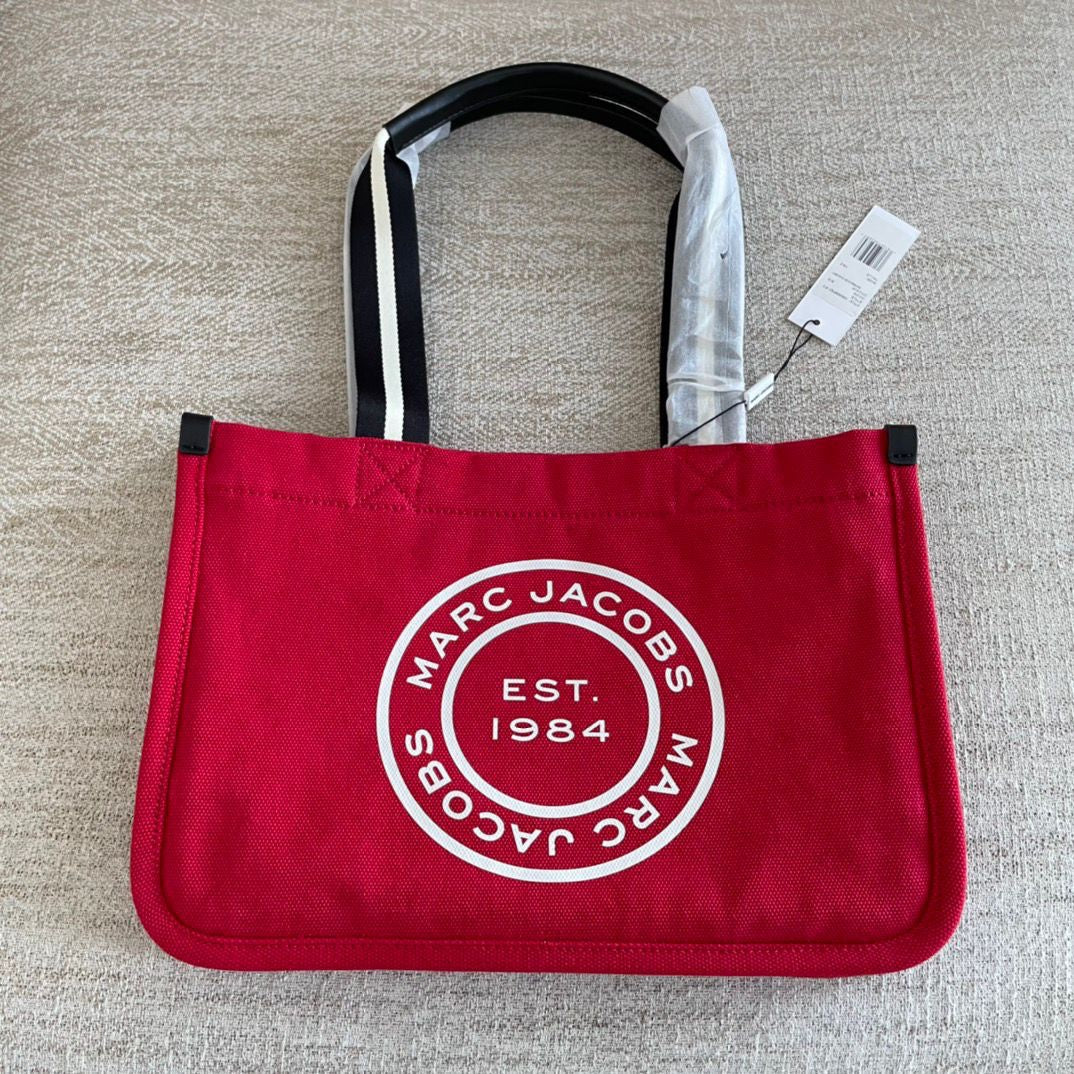 Marc Jacobs The Tote Bag – Red Canvas with White Logo