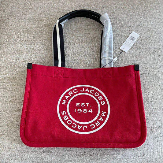 Marc Jacobs The Tote Bag – Red Canvas with White Logo