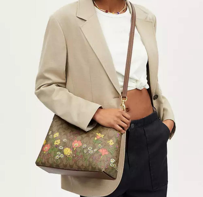 Cuero | Laurel Shoulder Bag In Signature Canvas With Floral Print