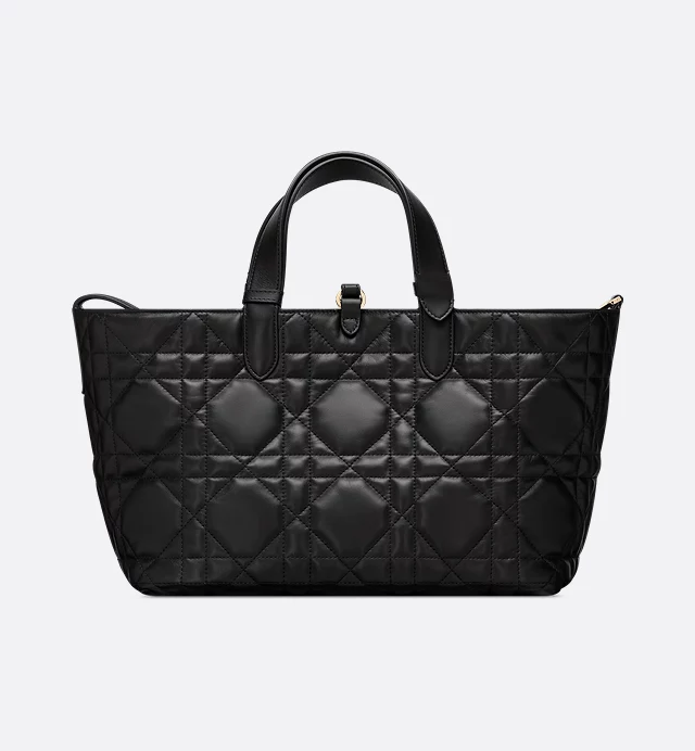 Cuero | Medium Toujours Bag Black Macrocannage Calfskin