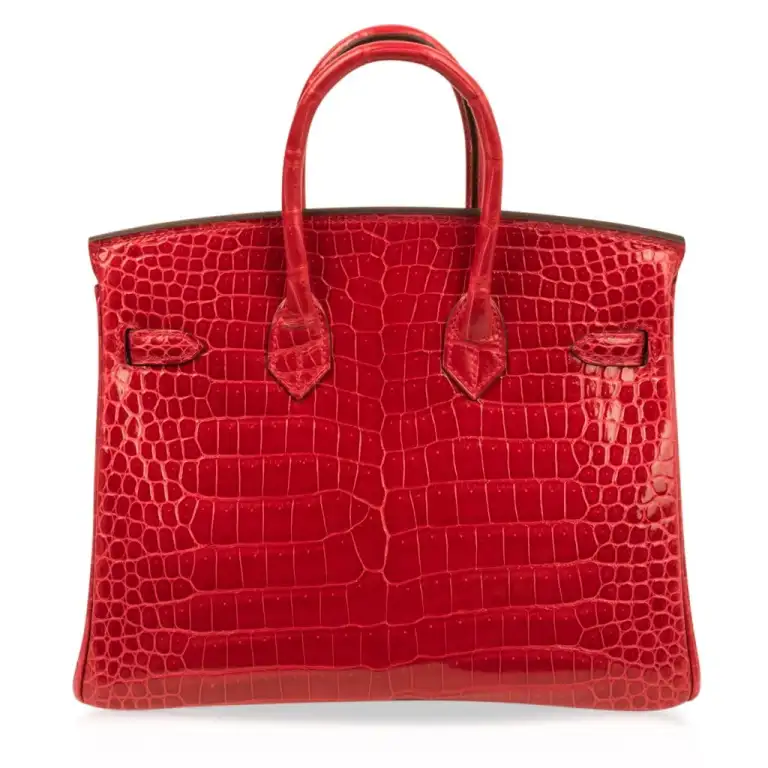 Cuero | Birkin Shiny Crocodile Gold Hardware Bag
