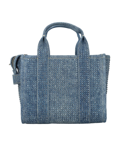 Cuero | The Small Denim Crystal Tote Bag
