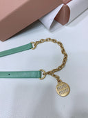 Miu Miu Leather and Chain Belt – Mint Green