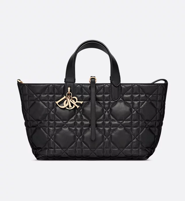 Cuero | Medium Toujours Bag Black Macrocannage Calfskin