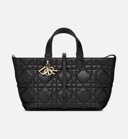 Cuero | Medium Toujours Bag Black Macrocannage Calfskin