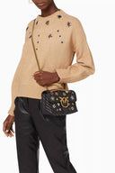 Pinko Mini Love Brooches Quilted Bag in Leather