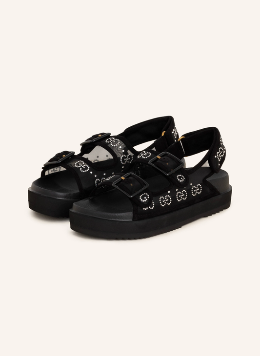 Cuero | Platform sandals with decorative gems