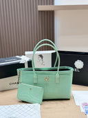 Chanel Cerf Crocodile Embossed Tote Bag