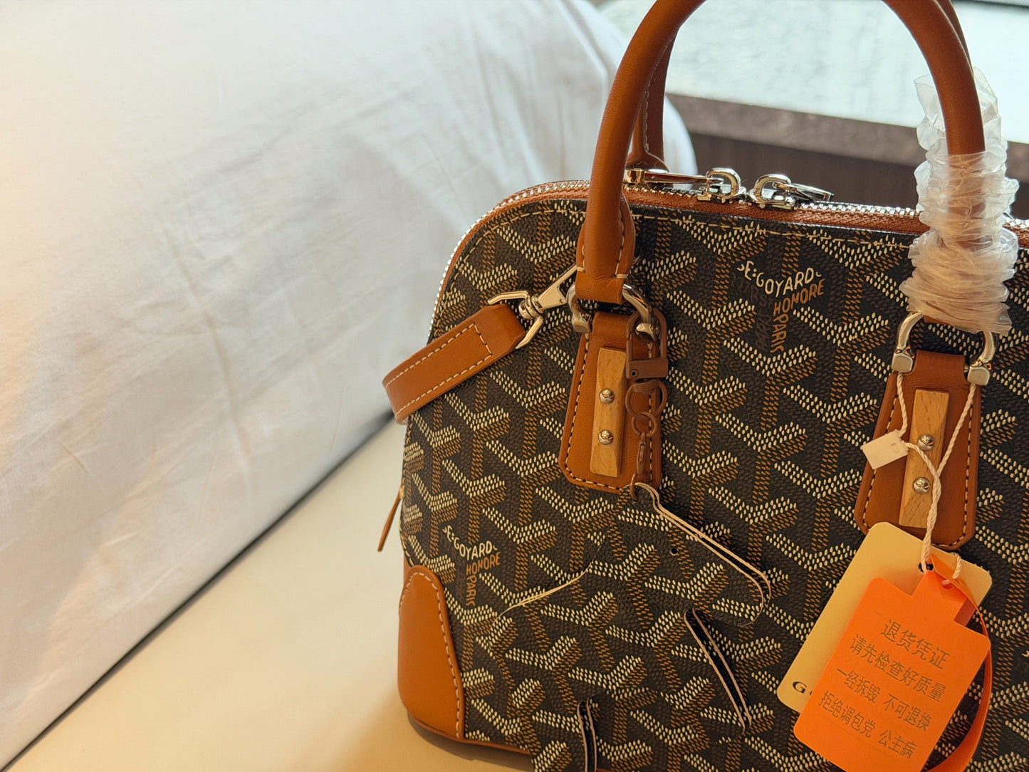 Cuero | Monogram Dome Top Handle Bag