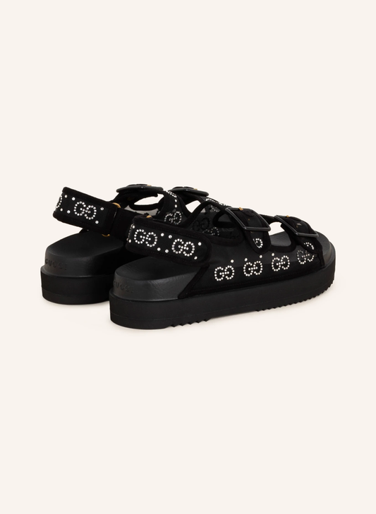 Cuero | Platform sandals with decorative gems