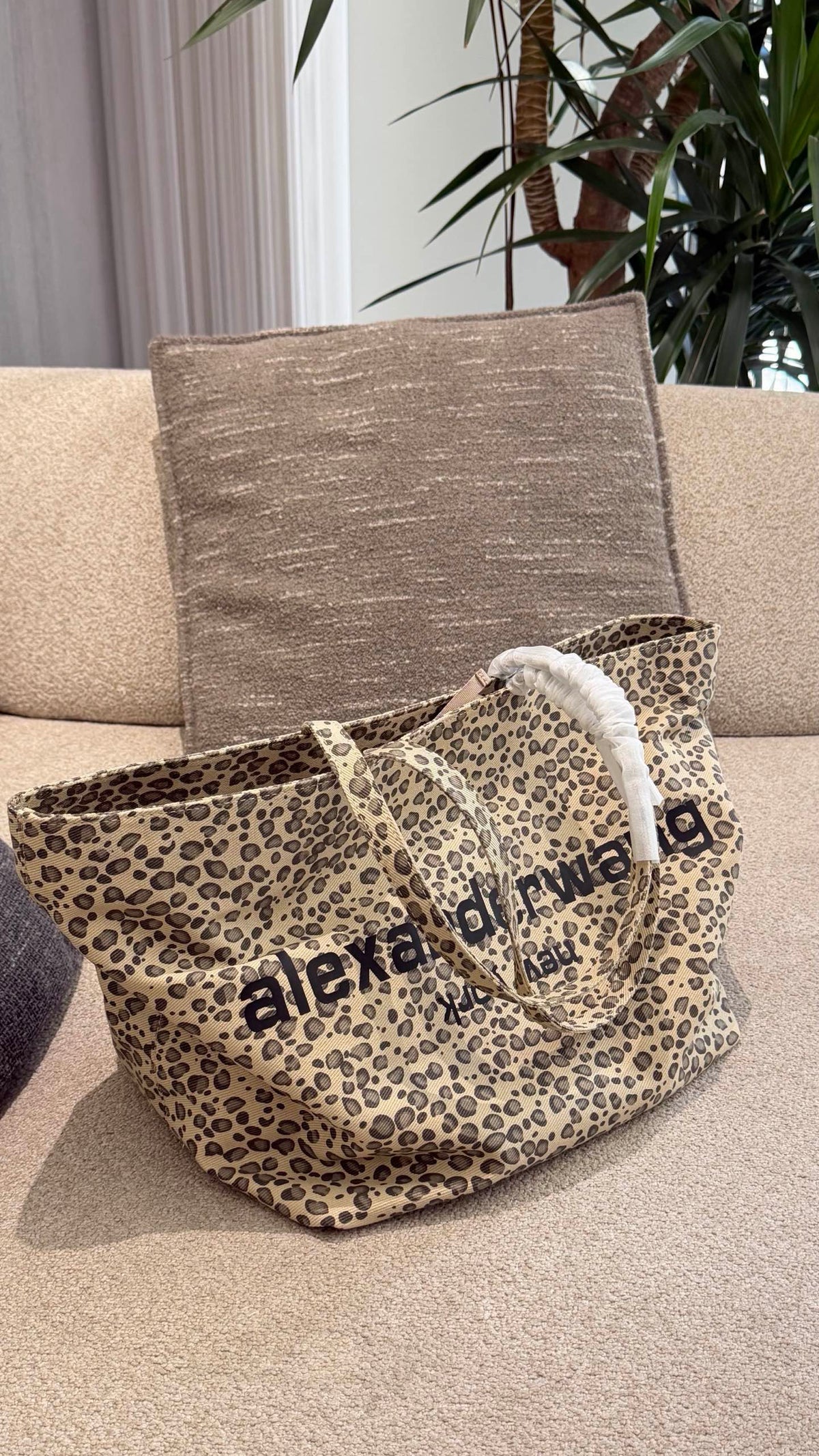 Cuero | Leopard Print Logo Tote Bag - Beige Leopard