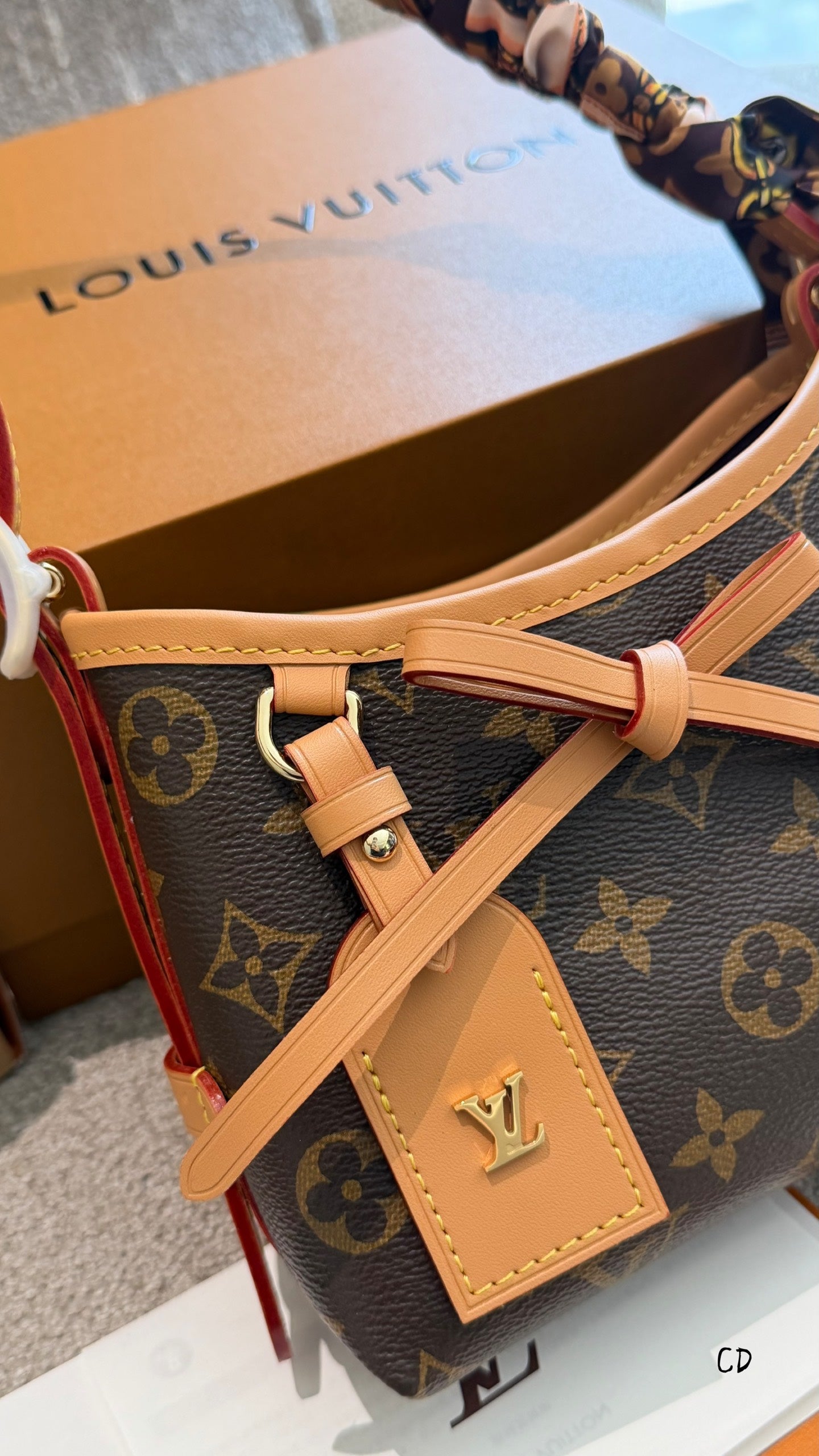 Cuero | Monogram Hobo Shoulder Bag Brown
