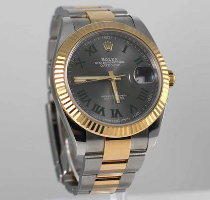 Cuero | Datejust 41 Wimbledon Fullset - oyster lunette cannelée Ref 126333