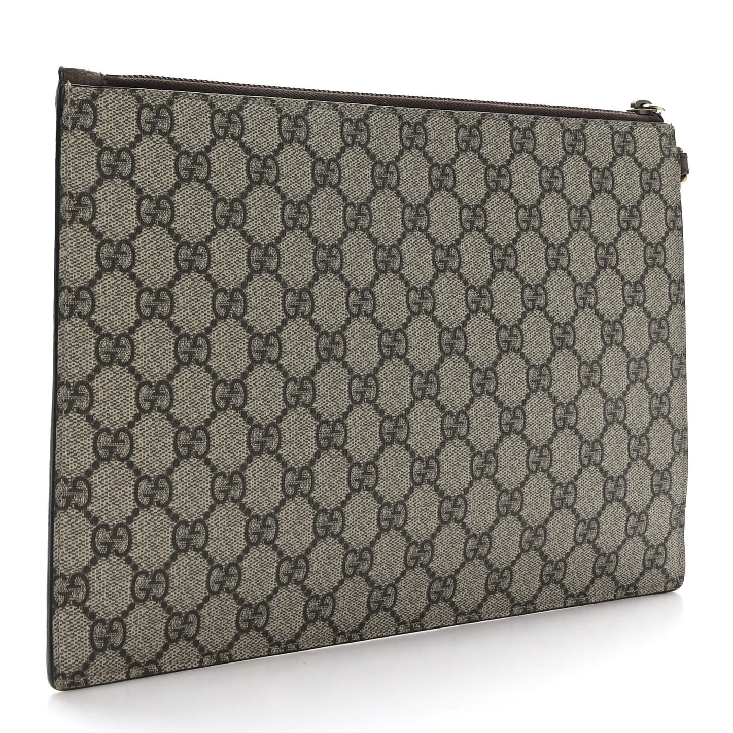 Cuero | GG Supreme Monogram Neo Vintage Zip Wristlet Pouch Beige New Acero Crop