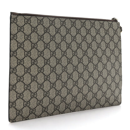 Cuero | GG Supreme Monogram Neo Vintage Zip Wristlet Pouch Beige New Acero Crop