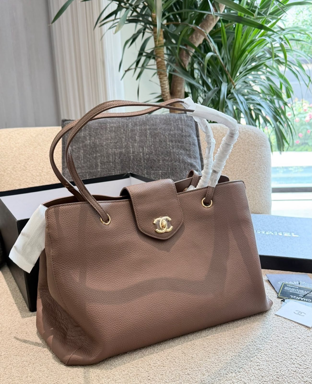 Chanel Shopping Bag – Taupe Brown