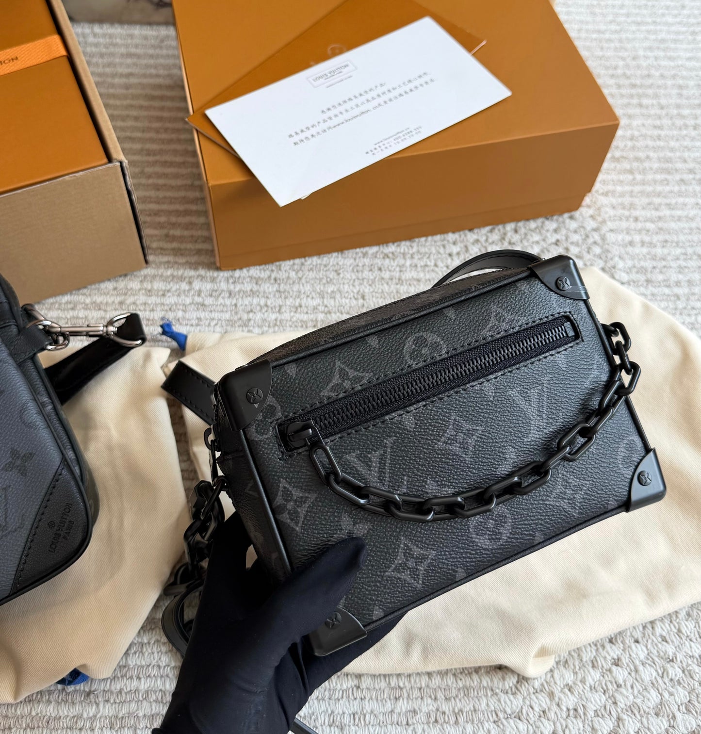 Cuero | Black Monogram Trunk Crossbody