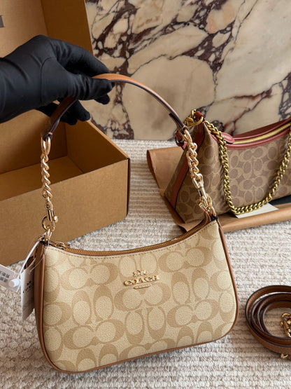 Cuero | Camel Monogram Baguette Bag