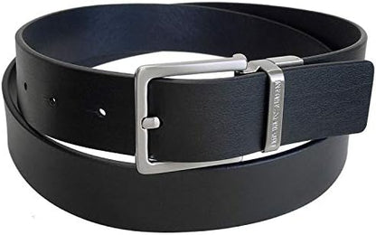 Cuero | Leather Double Face Belt Black Belt Two Buckle Gift Set Box for Men