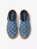 LOUIS VUITTON Aspen monogrammed denim and leather clogs
