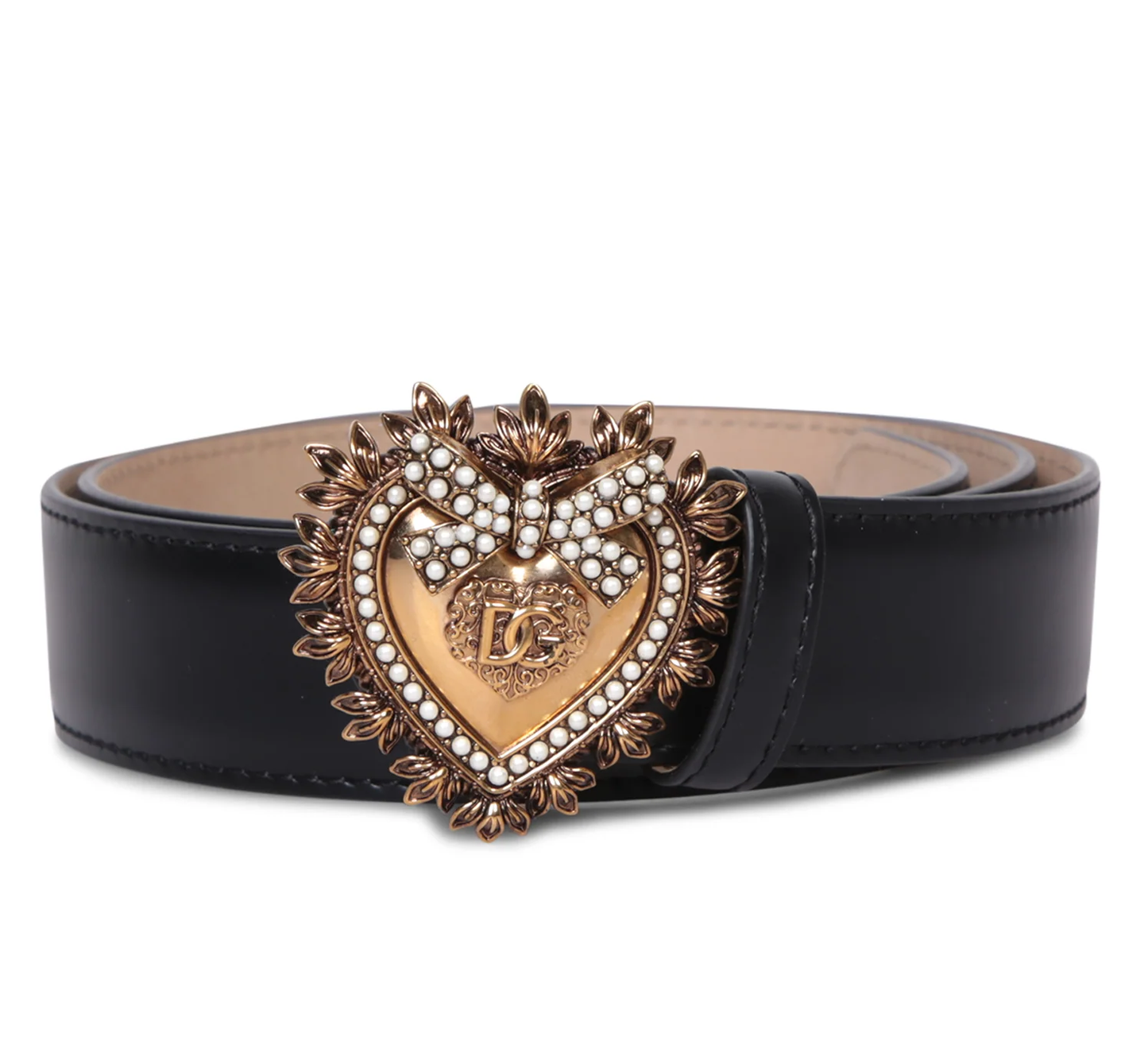 Cuero | Handmade jewel heart buckle with pearl inlays