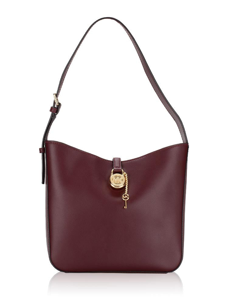 Cuero | Lyra Leather Small Bucket Bag Oxblood
