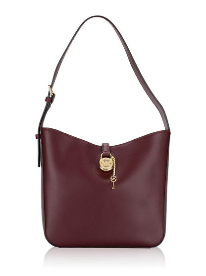 Cuero | Lyra Leather Small Bucket Bag Oxblood