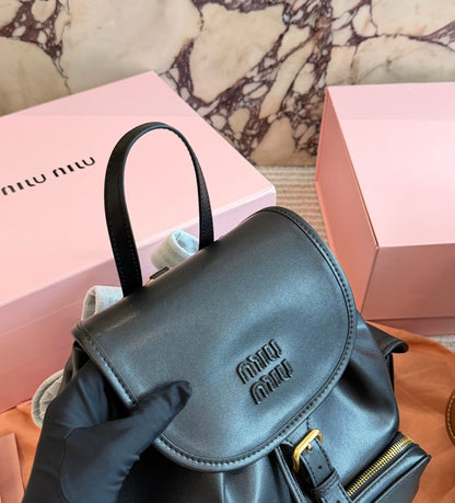 Cuero | Black Leather Mini Backpack