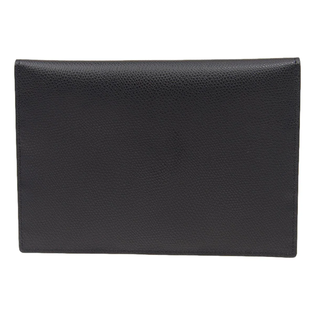 Cuero | F is Black Brown Embossed Leather Flat Pouch