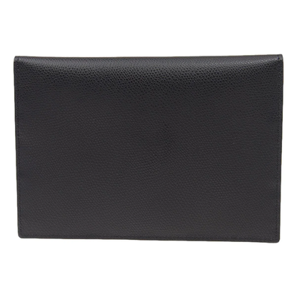 Cuero | F is Black Brown Embossed Leather Flat Pouch