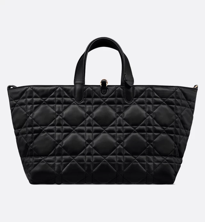 Cuero | Large Toujours Bag Black Macrocannage Calfskin
