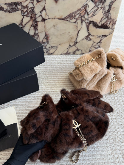 Cuero | Plush Faux Fur Drawstring Shoulder Bag