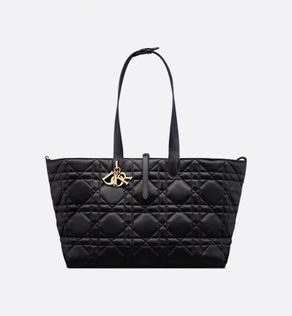 Cuero | Large Toujours Bag Black Macrocannage Calfskin