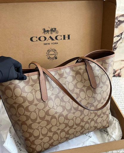 Cuero | Signature Monogram Open Tote - Khaki