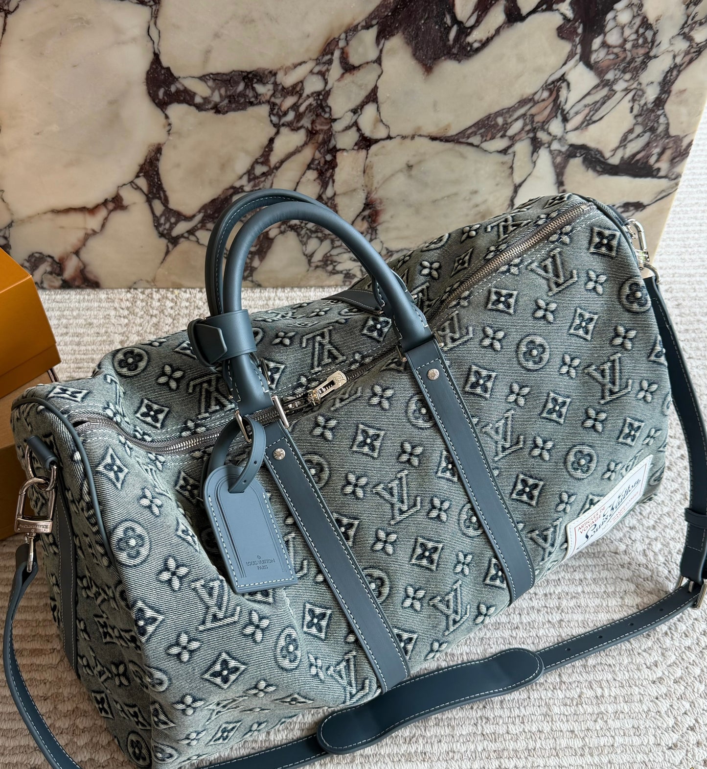 Cuero | Denim Monogram Duffle Bag
