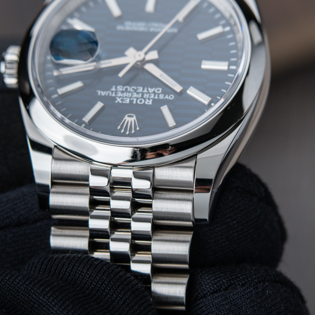 Cuero | Datejust 36 Blue Fluted Motif Dial 2022 Jubilee Smooth Bezel Steel