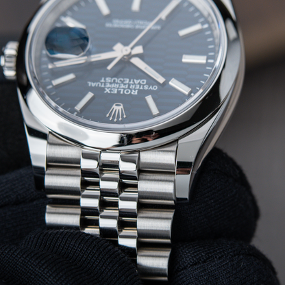Cuero | Datejust 36 Blue Fluted Motif Dial 2022 Jubilee Smooth Bezel Steel