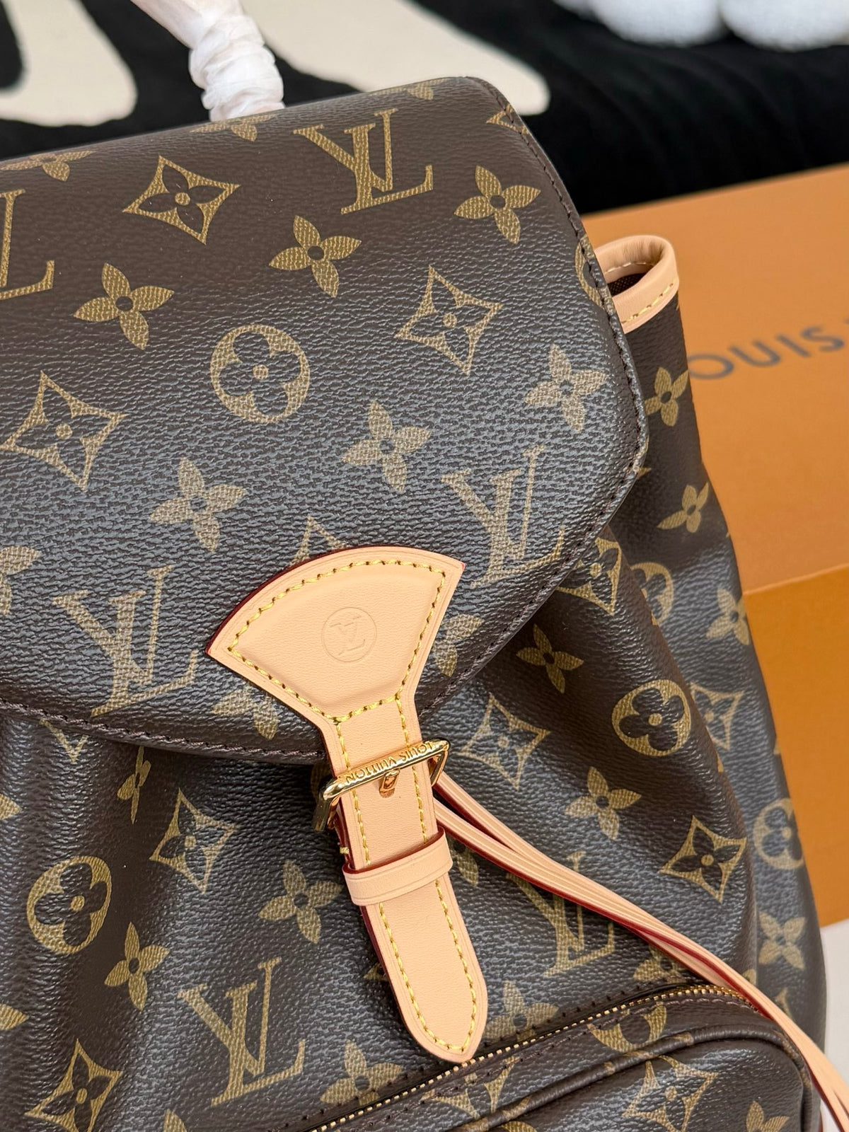 Cuero | Signature Monogram Drawstring Backpack - Brown Monogram