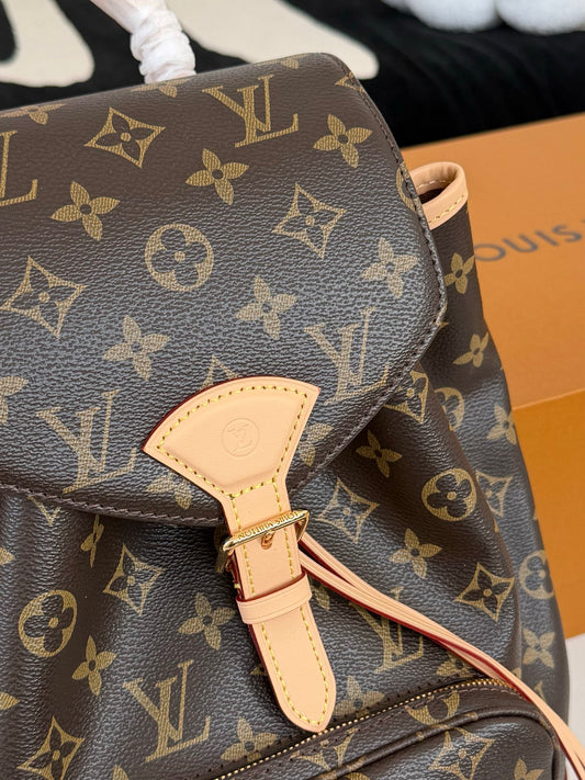 Cuero | Signature Monogram Drawstring Backpack - Brown Monogram