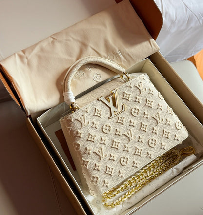 Cuero | Embossed Monogram Top-Handle Bag