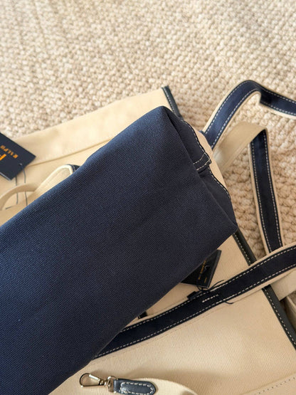Cuero | Ralph Lauren Cotton Canvas Mini Shopper Tote in Natural