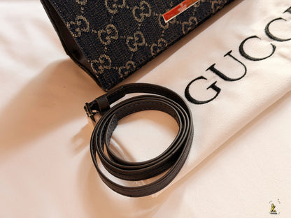Cuero | Signature Stripe Baguette Bag - Blue