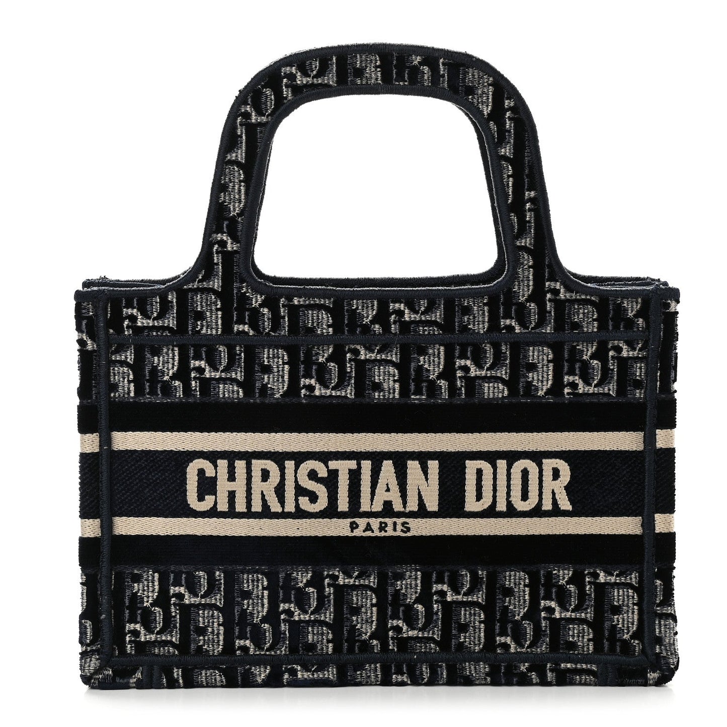 Cuero | Velvet Oblique Embroidered Mini Book Tote